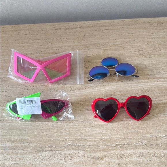 Trendy Sunglasses Set - Pink, Red, Green, Blue - Picture 1 of 1